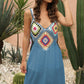 Geometric V-Neck Spaghetti Strap Cover Up Dress