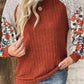 Printed Round Neck Long Sleeve Top