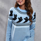 Ghost Pattern Round Neck Long Sleeve Sweater