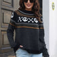 Ghost Pattern Round Neck Long Sleeve Sweater