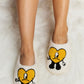 Melody Love Heart Print Plush Slippers