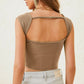 Cutout Cap Sleeve Crop Top