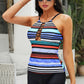 Striped Cutout Swim Top