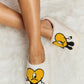 Melody Love Heart Print Plush Slippers