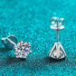 VVS1 1 Carat Moissanite Rhodium-Plated Stud Earrings