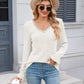 Lace Detail V-Neck Long Sleeve T-Shirt