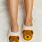 Melody Teddy Bear Print Plush Slide Slippers