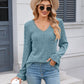 Lace Detail V-Neck Long Sleeve T-Shirt