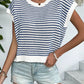 Striped Round Neck Sweater Vest