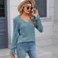 Lace Detail V-Neck Long Sleeve T-Shirt