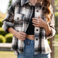 Pocketed Plaid Button Down Long Sleeve Shacket