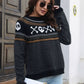 Ghost Pattern Round Neck Long Sleeve Sweater