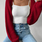 Honey Open Front Long Sleeve Cropped Cardigan