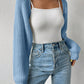 Honey Open Front Long Sleeve Cropped Cardigan