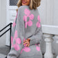 Angel Wings Flower Open Front Long Sleeve Cardigan