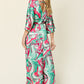 Double Take Full Size Half Sleeve Wide Leg Jumpsuit