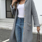 Pocketed Button Up Long Sleeve Hooded Cardigan