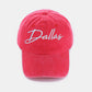 Zenana Washed DALLAS Embroidered Baseball Cap