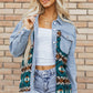 Pocketed Button Up Long Sleeve Denim Jacket