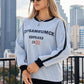 Letter Round Neck Long Sleeve Sweatshirt