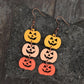 Wooden Contrast Pumpkin Earrings