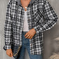 Plaid Long Sleeve Hooded Jacket