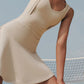 V-Neck Wide Strap Active Dress with Unitard Liner