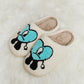 Melody Love Heart Print Plush Slippers