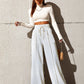 Honey Drawstring Elastic Waist Wide Leg Pants