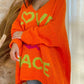 Peace Graphic V-Neck Long Sleeve Sweater