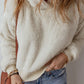 Fuzzy Dropped Shoulder Long Sleeve Hoodie