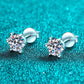 VVS1 1 Carat Moissanite Rhodium-Plated Stud Earrings