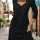 Cutout Long Sleeve Knee Length Dress