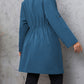 Plus Size Lapel Collar Drawstring Roll-Tab Sleeve Trench Coat