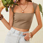 Cutout Cap Sleeve Crop Top