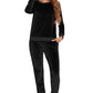 Round Neck Long Sleeve Loungewear Set with Pockets