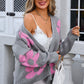 Angel Wings Flower Open Front Long Sleeve Cardigan