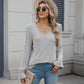 Lace Detail V-Neck Long Sleeve T-Shirt