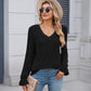 Lace Detail V-Neck Long Sleeve T-Shirt