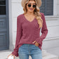 Lace Detail V-Neck Long Sleeve T-Shirt