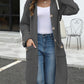 Pocketed Button Up Long Sleeve Hooded Cardigan