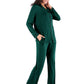 Collared Neck Long Sleeve Loungewear Set with Pockets