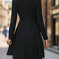 Cutout Long Sleeve Knee Length Dress