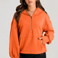 Pocketed Half Zip Long Sleeve Hoodie