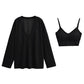 Basic Bae V-Neck Dropped Shoulder Long Sleeve Sweatshirt with Bra