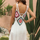 Geometric V-Neck Spaghetti Strap Cover Up Dress