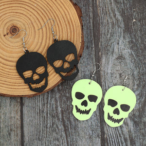 2 Piece PU Leather Skull Dangle Earrings