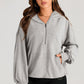 Pocketed Half Zip Long Sleeve Hoodie