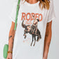 Cowboy Graphic Round Neck Short Sleeve T-Shirt