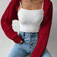 Honey Open Front Long Sleeve Cropped Cardigan